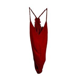 Iris Spandex Halter‎ Bodysuit Lace Open Back Small
